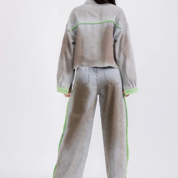 COLORBLOCK DENIM 2PC. SET - Picture 2 of 4